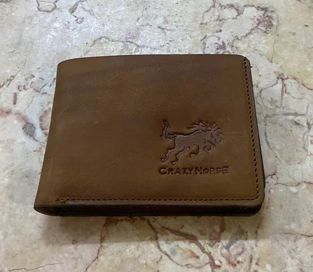 محفظة Crazy Horse الأصلية - شمواة جلد طبيعي 100%