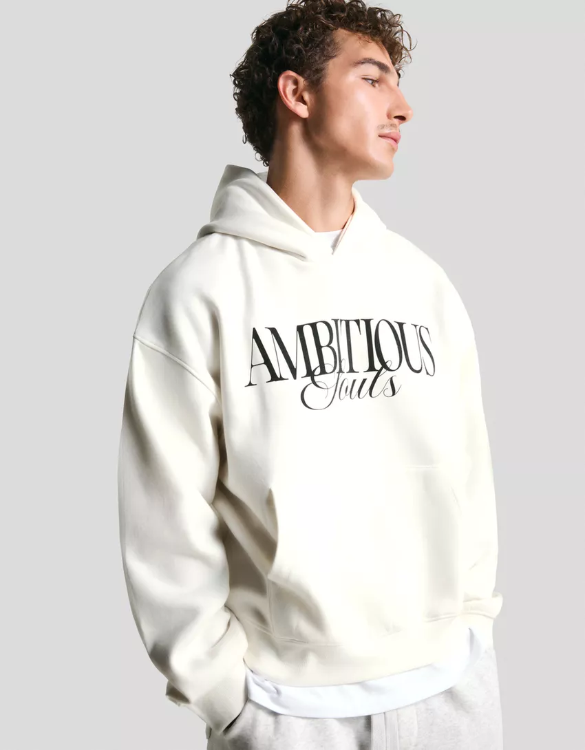 هودي Ambitious Souls™ Premium Hoodie – White Edition – نسخة SPREZ الأصلية بخصم 50% والدفع عند الاستلام | Mirror Premium Oversized
