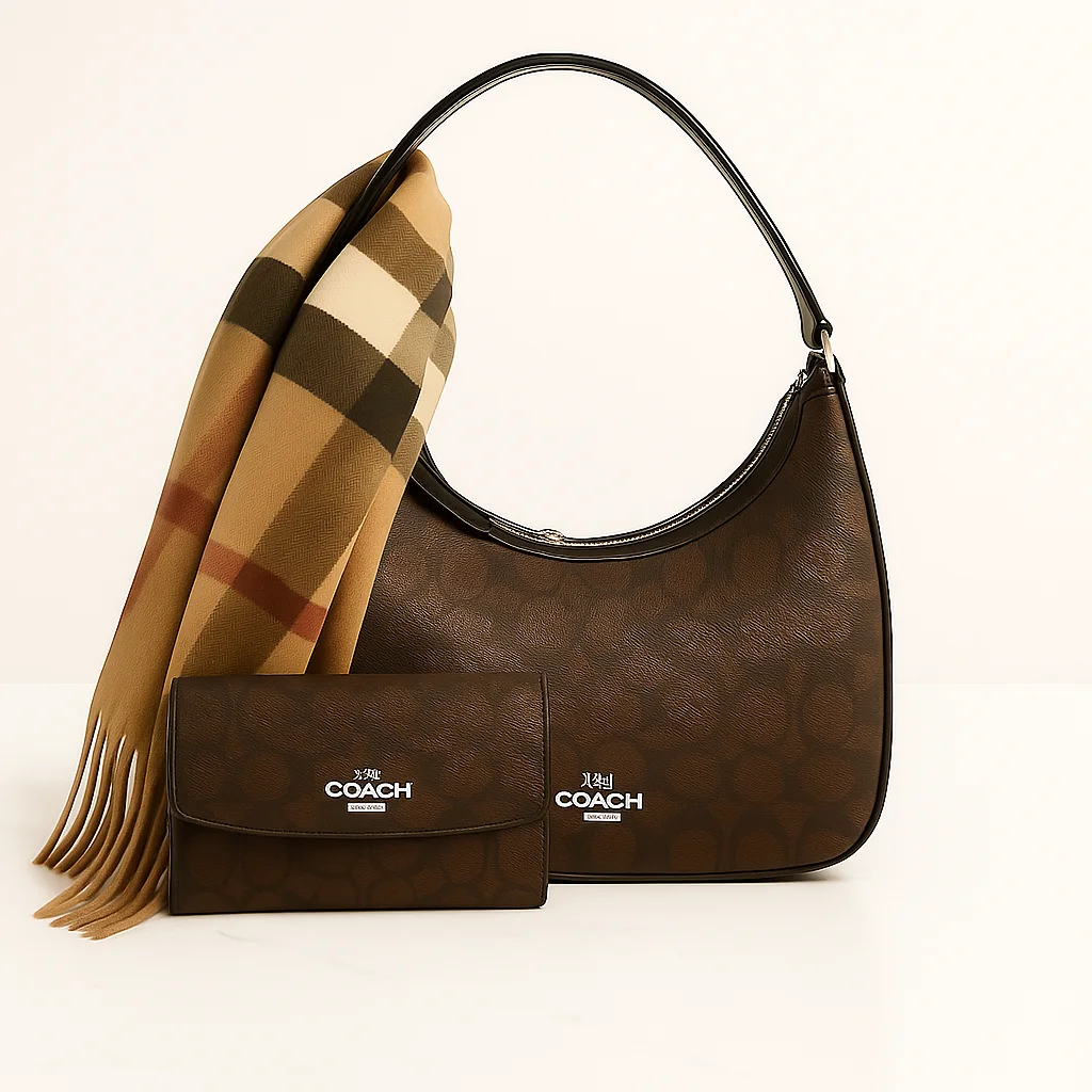 Pack Coach  – Sac + Portefeuille + Écharpe Burberry Cachemire