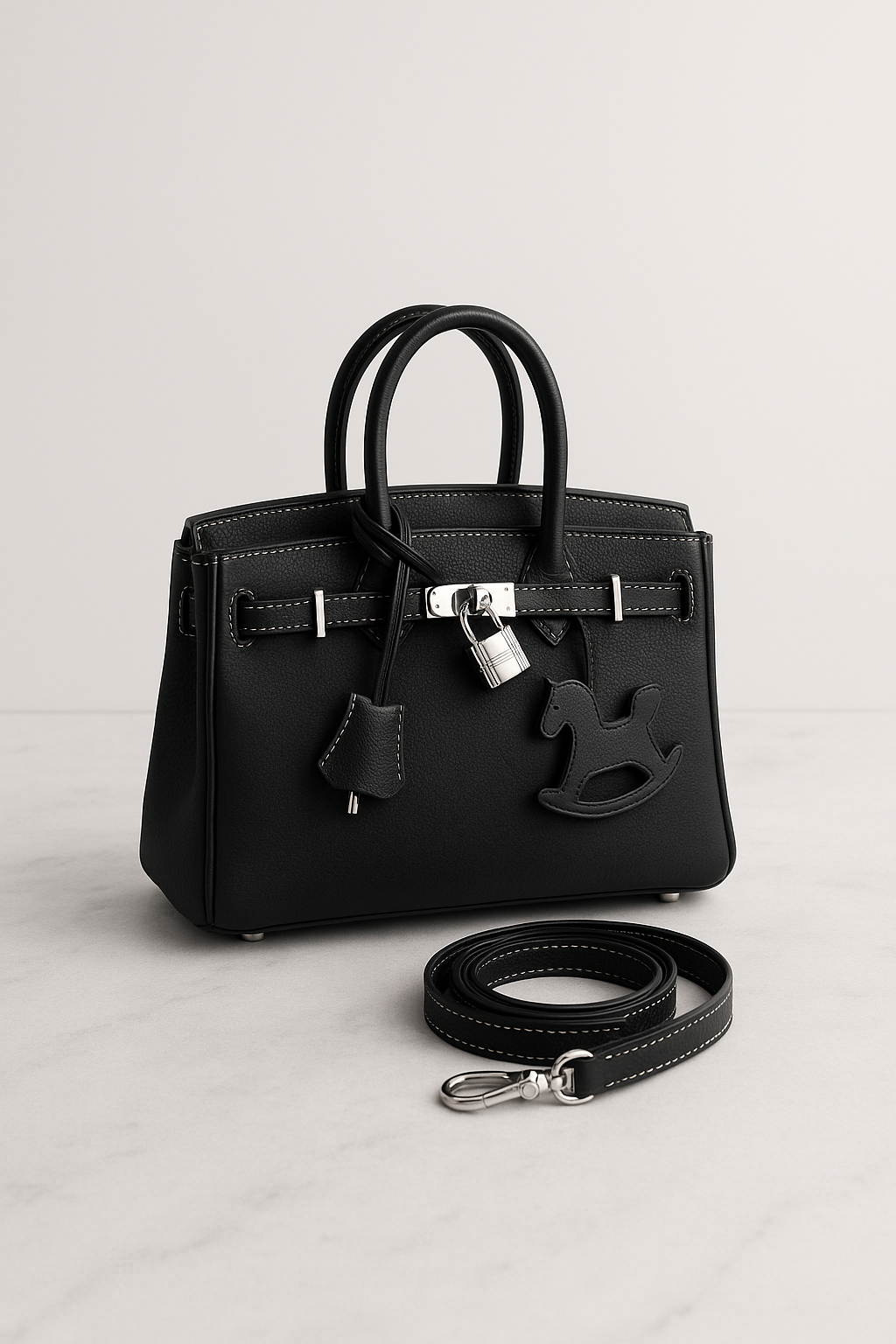 Hermès Birkin Rocker Charm – Noir Élégance