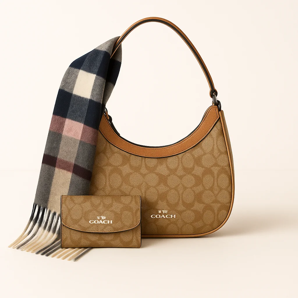 Pack Coach  – Sac + Portefeuille + Écharpe Burberry Cachemire