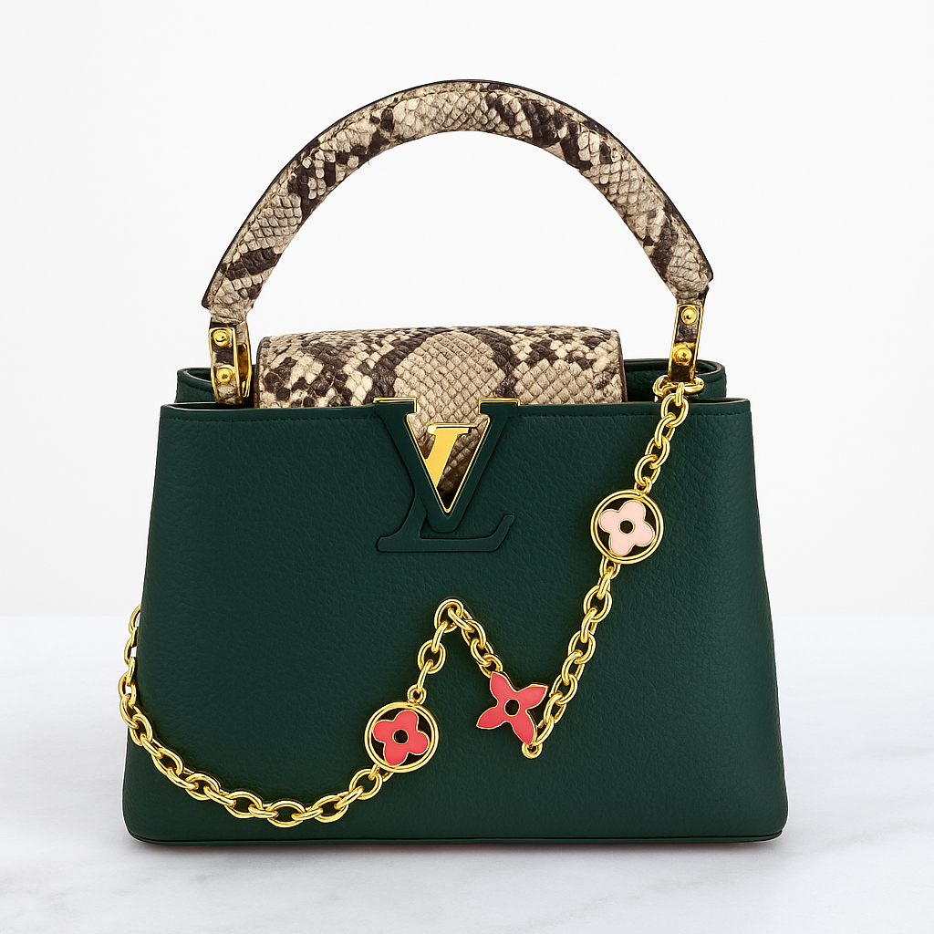 Louis Vuitton Capucines Mini — Taurillon Rouge, Anse Python