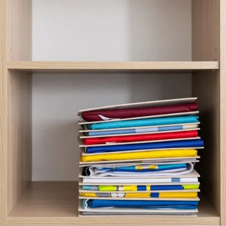 منظم طيّ الملابس الذكي (4 قطع) – ودّع الفوضى وخلي خزانتك مرتبة وسهلة الاستعمال! كل قطعة تتسع حتى لـ 9 قمصان أو أي نوع من الملابس.