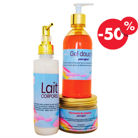 Gamme pour enfants / Gel douche / Lait corporel / Pommade de cheveux 👶