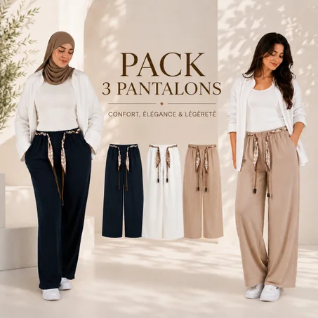 Pack 3 Pantalons Élégants
