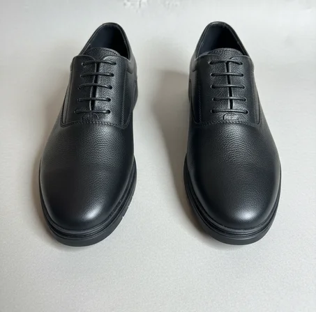 AMZWAROU  chaussure noir en cuir grainé tres confortable 02