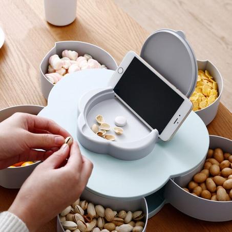 Changeur coulissant pour fruits secs et bonbons + support de téléphone Candy Box Pattern Rotating