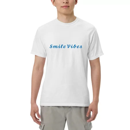 تيشيرت Smile Vibes للجنسين | تيشيرت كاجوال قطني 100% بطبعة عصرية | أسود وأبيض | S-XXL