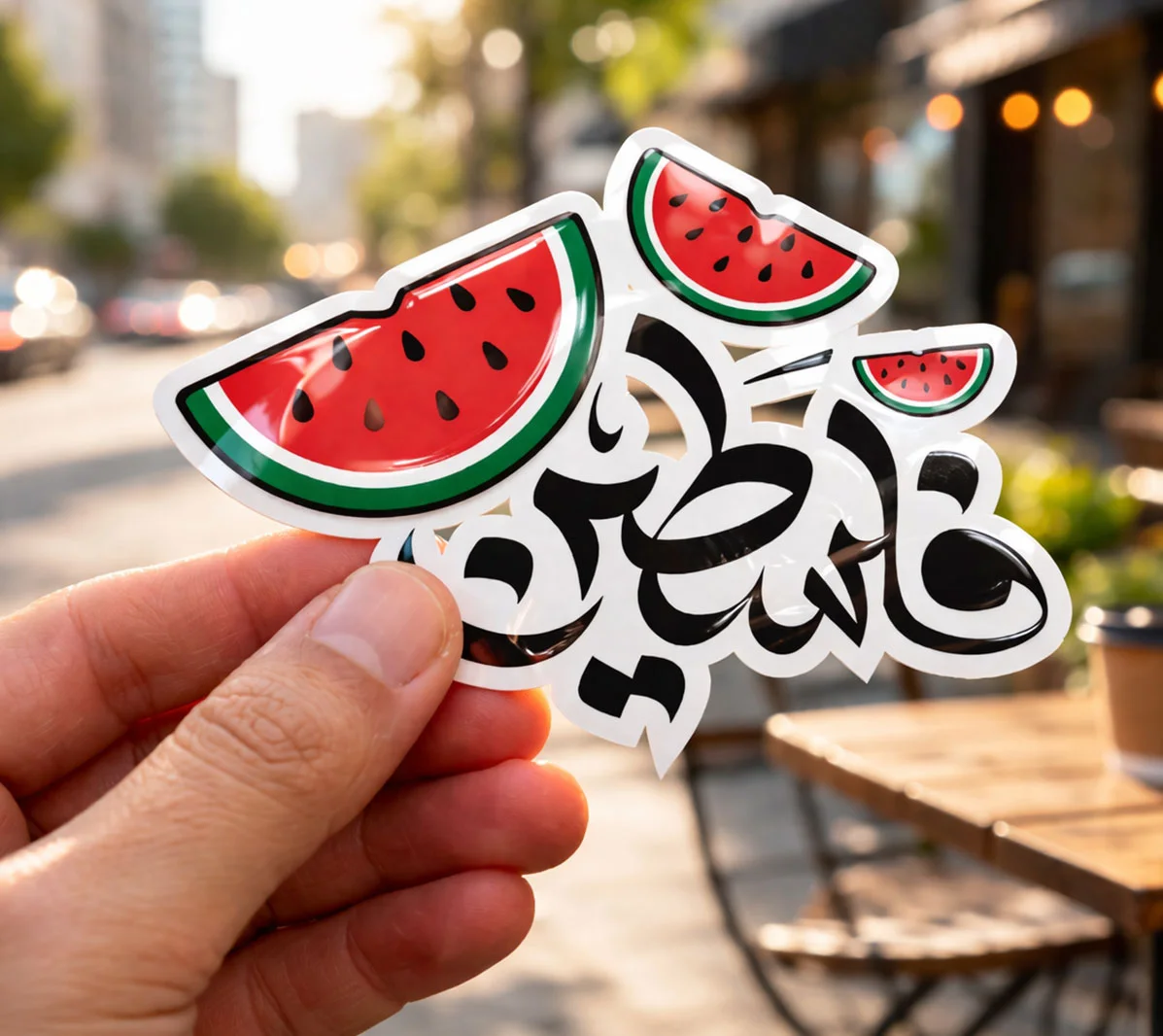 ستيكر فلسطين بخط عربي