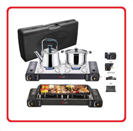 موقد غاز و شواية متنقلة 2 في 1