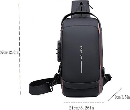 حقيبة كتف بحمالة رياضية للشحن ضد السرقة