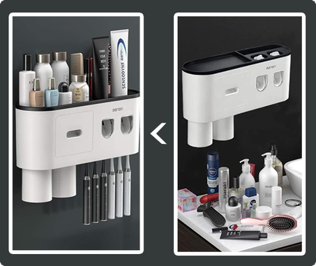 حامل الفرشاة الذكي موزع معجون الأسنان