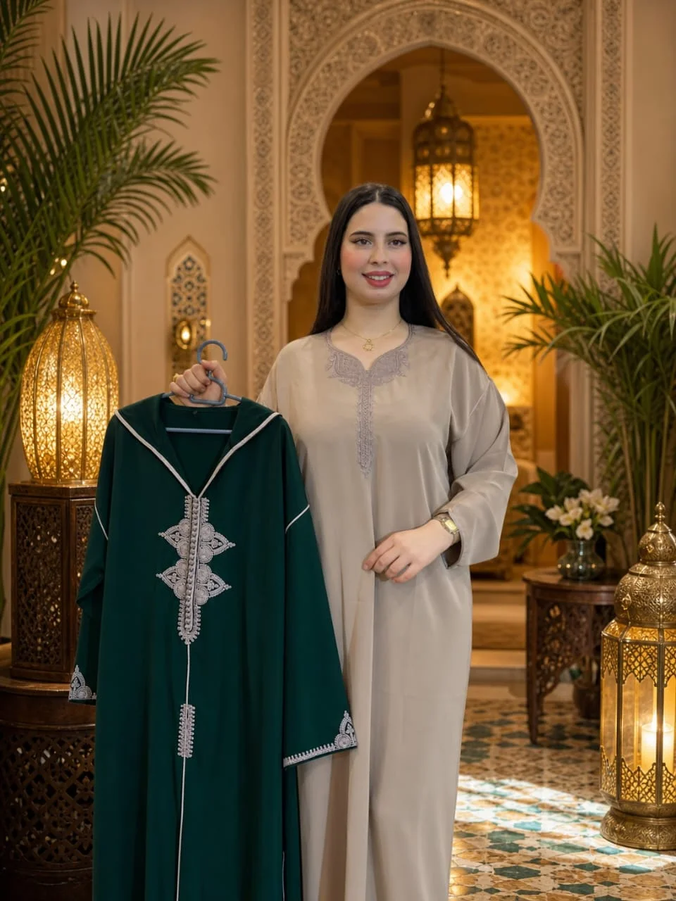 *🛍️لإطلالة أنيقة وملفتة بكل تفاصيلها 💎*  جلابا 2 بيس طاي انيقة💰 لثمن: 350 درهم فقط 🚚 التوصيل مجاني لجميع مدن المغرب 🇲🇦