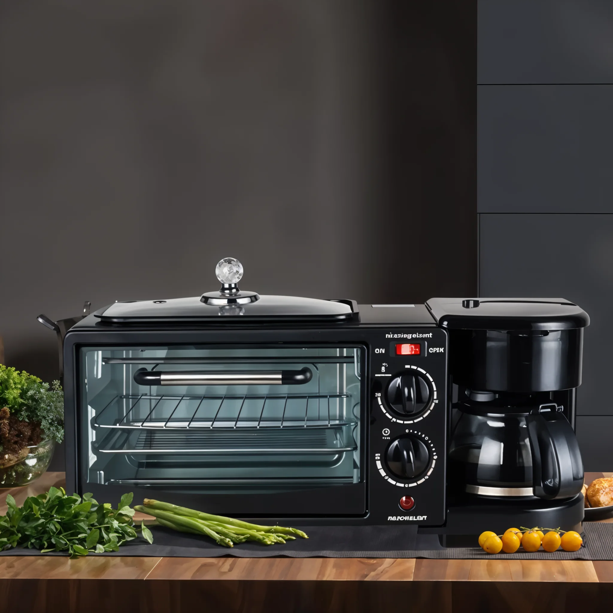 ميكروويف وقلاية وصانعة قهوة 3 في 1 نيو جولدن