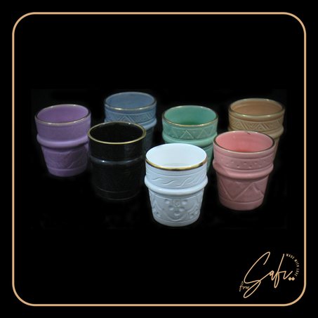 باك 7 كؤوس ملونة منقوشة