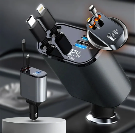 4-in-1 Retractable Car Charger