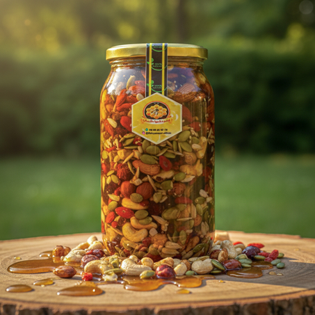 Mezcla de frutos secos con deliciosa miel de eucalipto