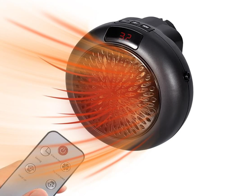 🔥 سخان جداري 900 واط: الحل المثالي للبرد بتصميم عصري وعملي. ✔️ كوموند عن بعد باش تتحكم فيه بلا متحرك. ✔️ مثالي للحمام، غرفة النعاس، والمكتب. ✔️ اقتصادي، كيوفر الدفى وكيحافظ على الطاقة.  ✨ دفى