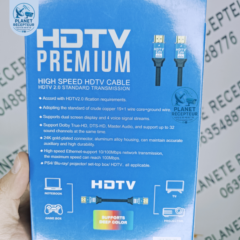 CABLE HDMI PREMIUM 1.5M 4K UHD/HDR 2.0V – HIGH SPEED