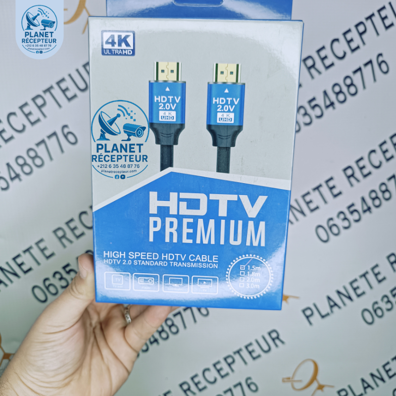 CABLE HDMI PREMIUM 1.5M 4K UHD/HDR 2.0V – HIGH SPEED