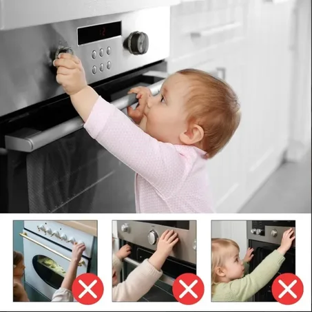أغطية لمقابض موقد الغاز لسلامة الأطفال لمقبض فرن المطبخ تحافظ على السلامة المنزلية 4 قطع