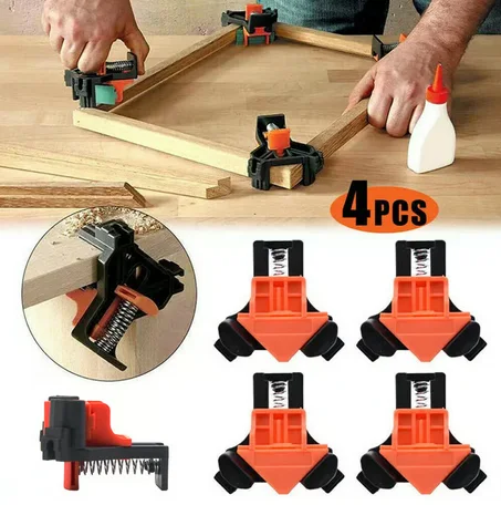 تخفيض مشابك زاوية احترافية لتثبيت الخشب بدقة 90 درجة –اربعة قطع