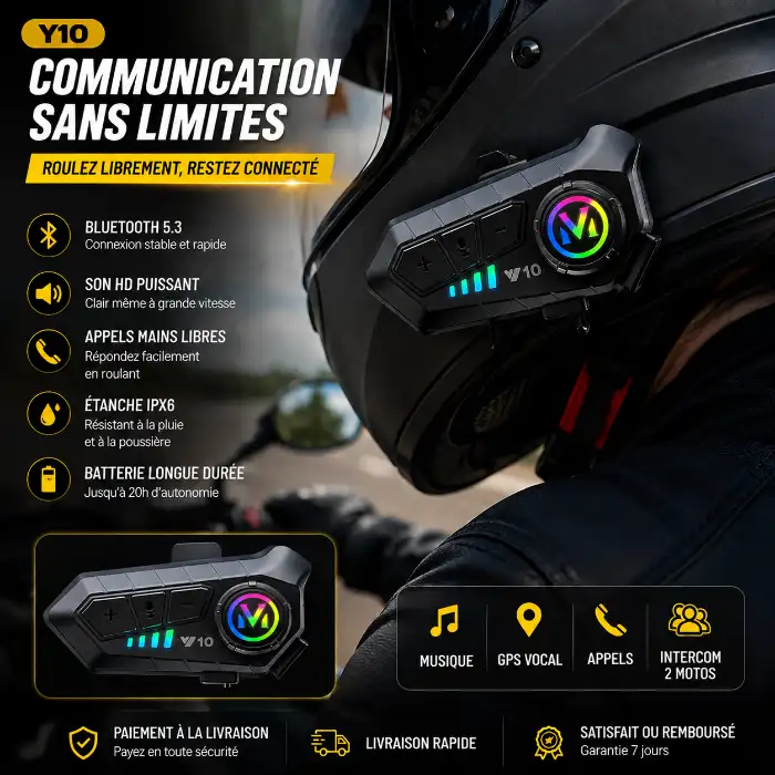 Y10 Haut-parleurs pour casque de moto