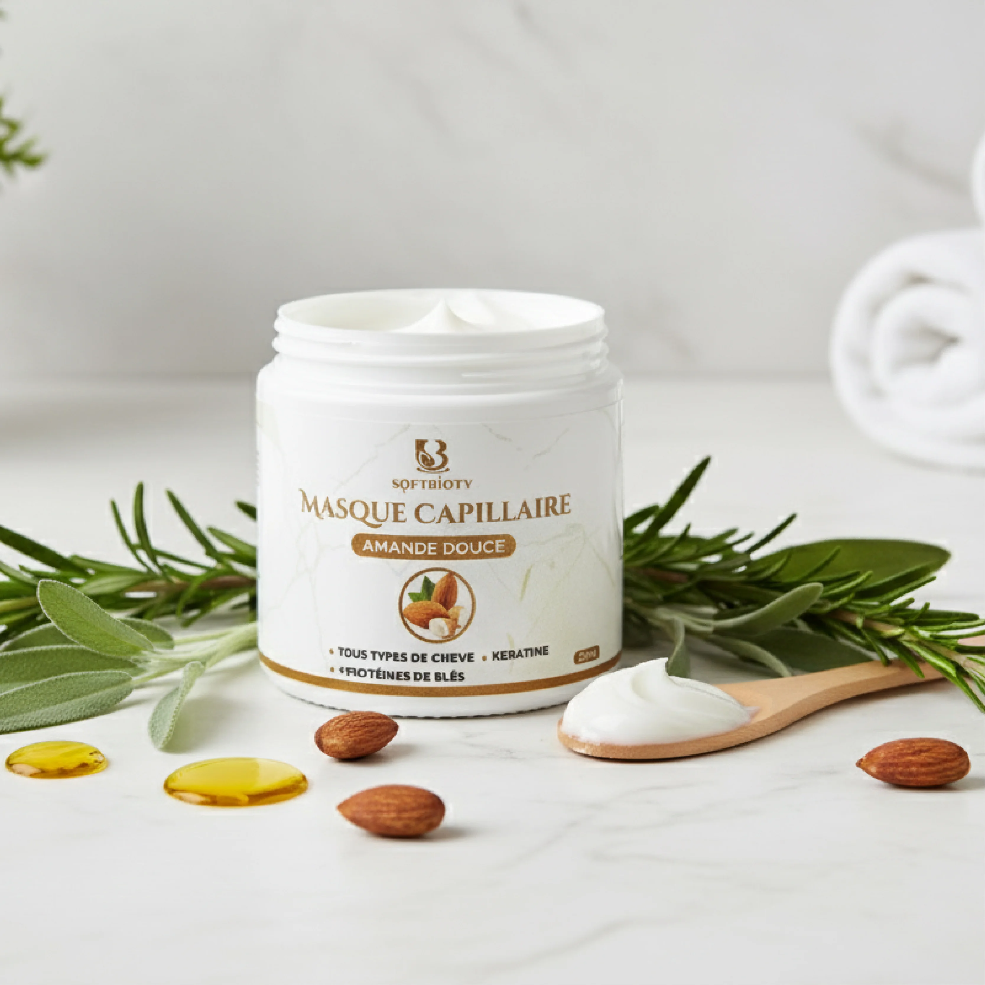 قناع الشعر بزيت اللوز الحلو