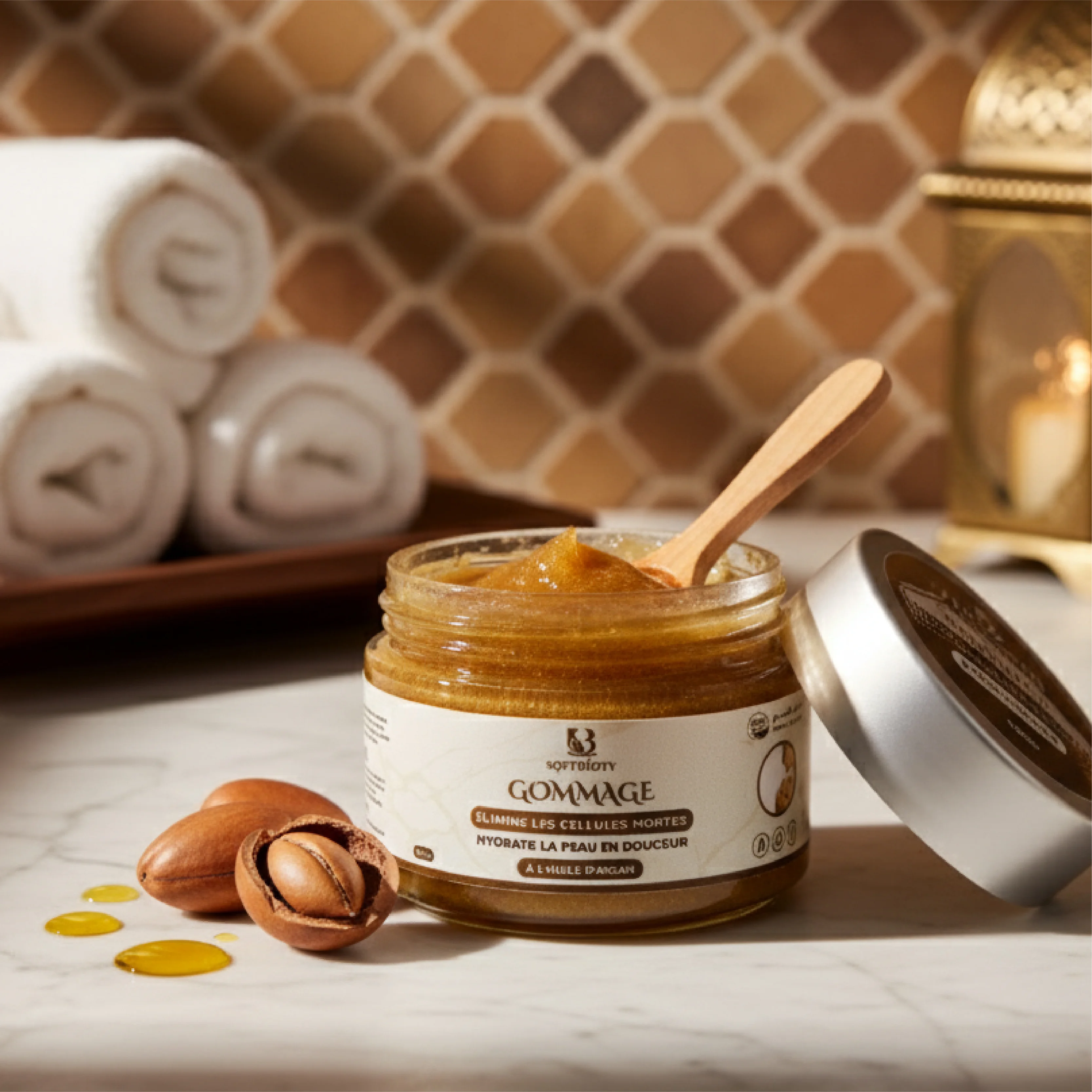 مقشر الجسم بزيت الأركان