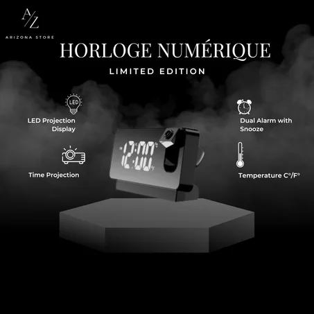 Horloge numérique avec projection murale