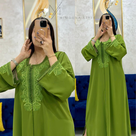 قفطان فاخر بلمسات تقليدية مغربية