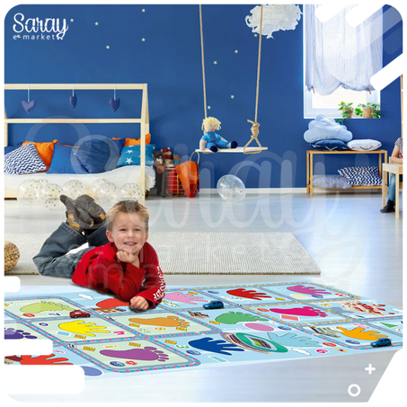 Tapis Footsteps " 5 in 1"  Bleu - Rose