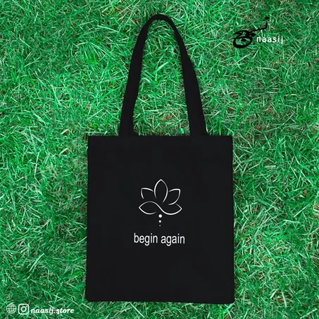 Begin again/Totebag black