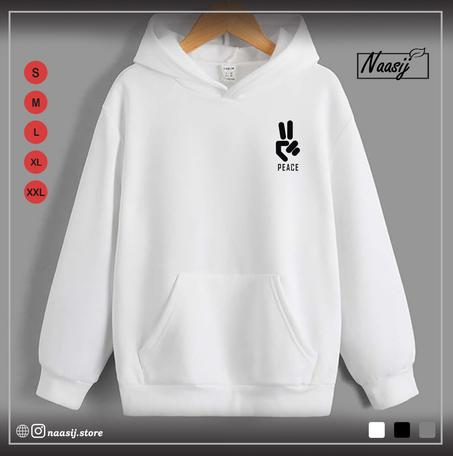 PEACE / Hoodie Black & White