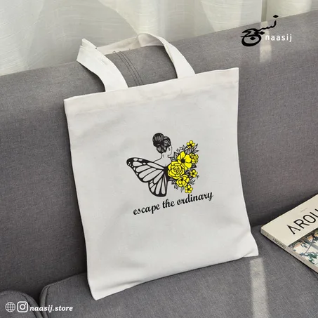 Escape the ordinary/ Totebag white