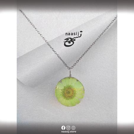 Real Dried Daisy Flower Necklace - Yellow