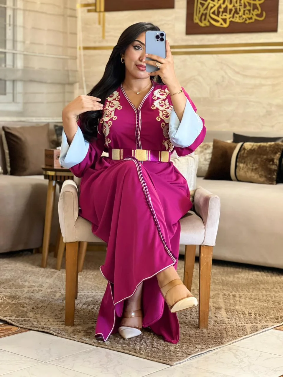 قفطان طرزة الكتاف مع الحزام