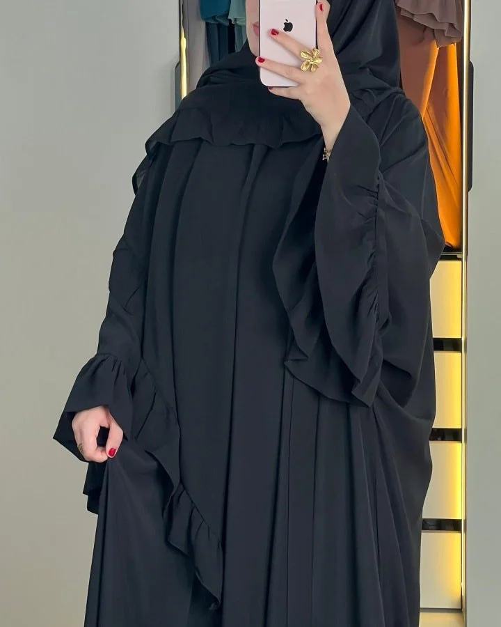 عباية فراشة مع فولار كشكشة