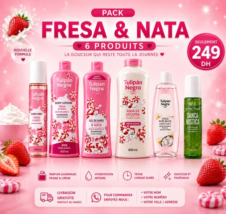 Pack Fresa & Nata – 6 Produits Beauté 🍓