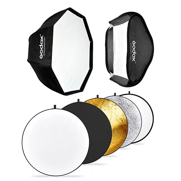Kit Modificateurs De Lumière Walimex Pro - Portes De Grange & Nid D'Abeille & Filtres Couleur - Pour Réflecteurs Standard 18cm