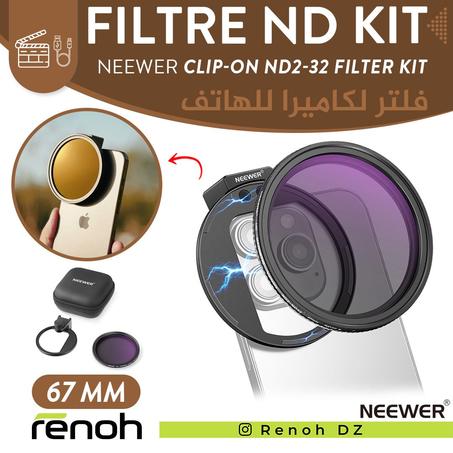 Filtre ND Kit NEEWER Clip On 67mm ND2-32 Magnetic Phone Lens Filter Kit