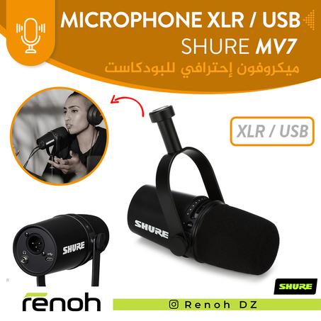 Shure MV7 USB / XLR Microphone for Podcasting, Recording, Live Streaming