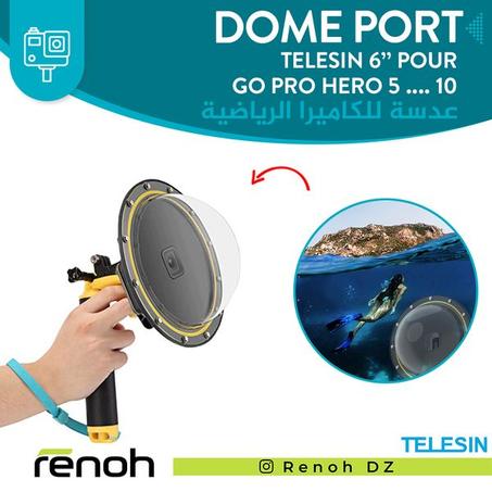 DOME PORT TELESIN 6" pour  gopro hero 5/6/7/8/9/10