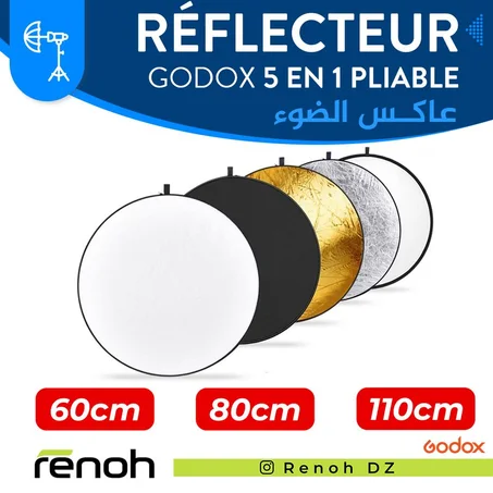 GODOX - Réflecteur pliable 5 en 1 diffuseur blanc noire argent doré