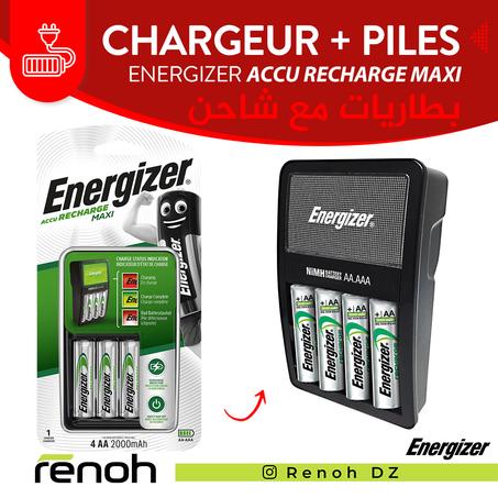 Energizer piles rechargables MAXI chargeur + 4 piles 2000mAh