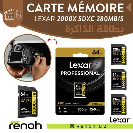 Carte Mémoire LEXAR 2000X SDXC 300MB/S GOLD