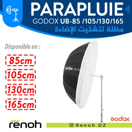 Godox – parapluie noir parabolique réfléchissant
