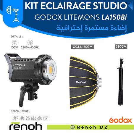 Kit Eclairage Studio GODOX LITEMONS LA150Bi (OCTA NICEFOTO 120cm) 'NEW'
