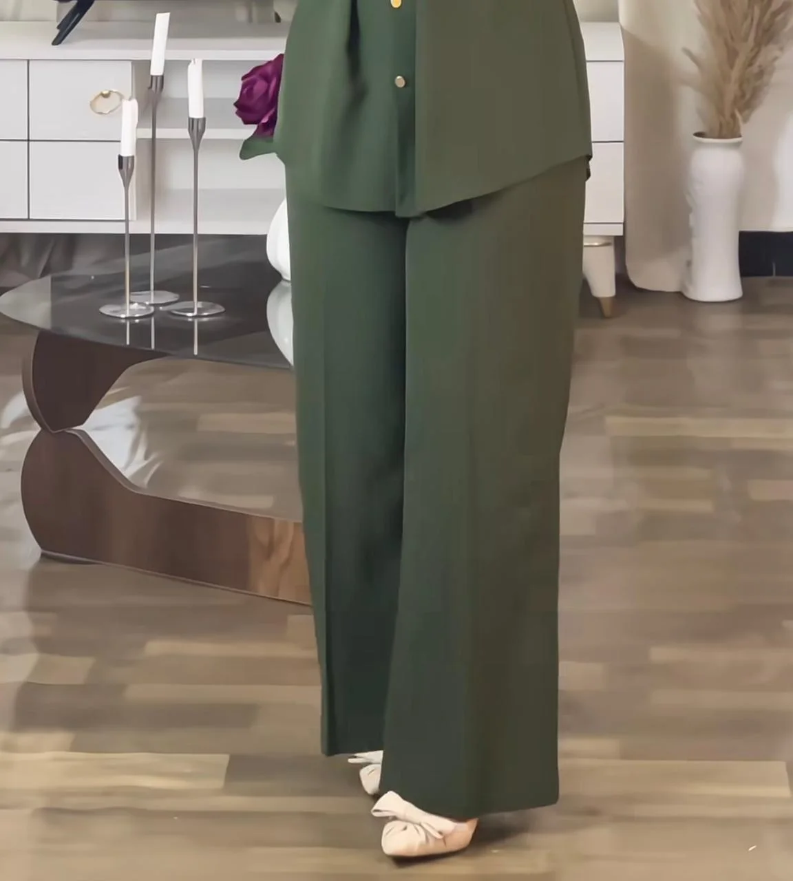 طقم زيتي أنيق 💚