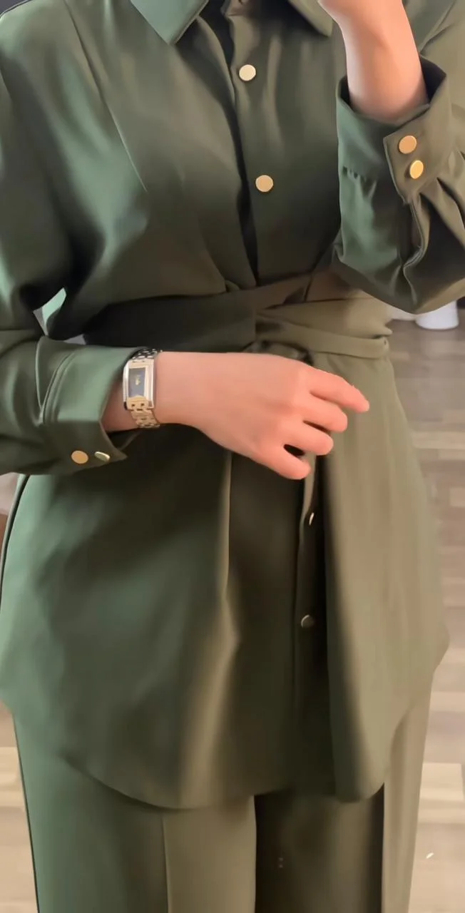 طقم زيتي أنيق 💚